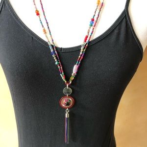 Beya Boho Tassel Necklace/Earring Set